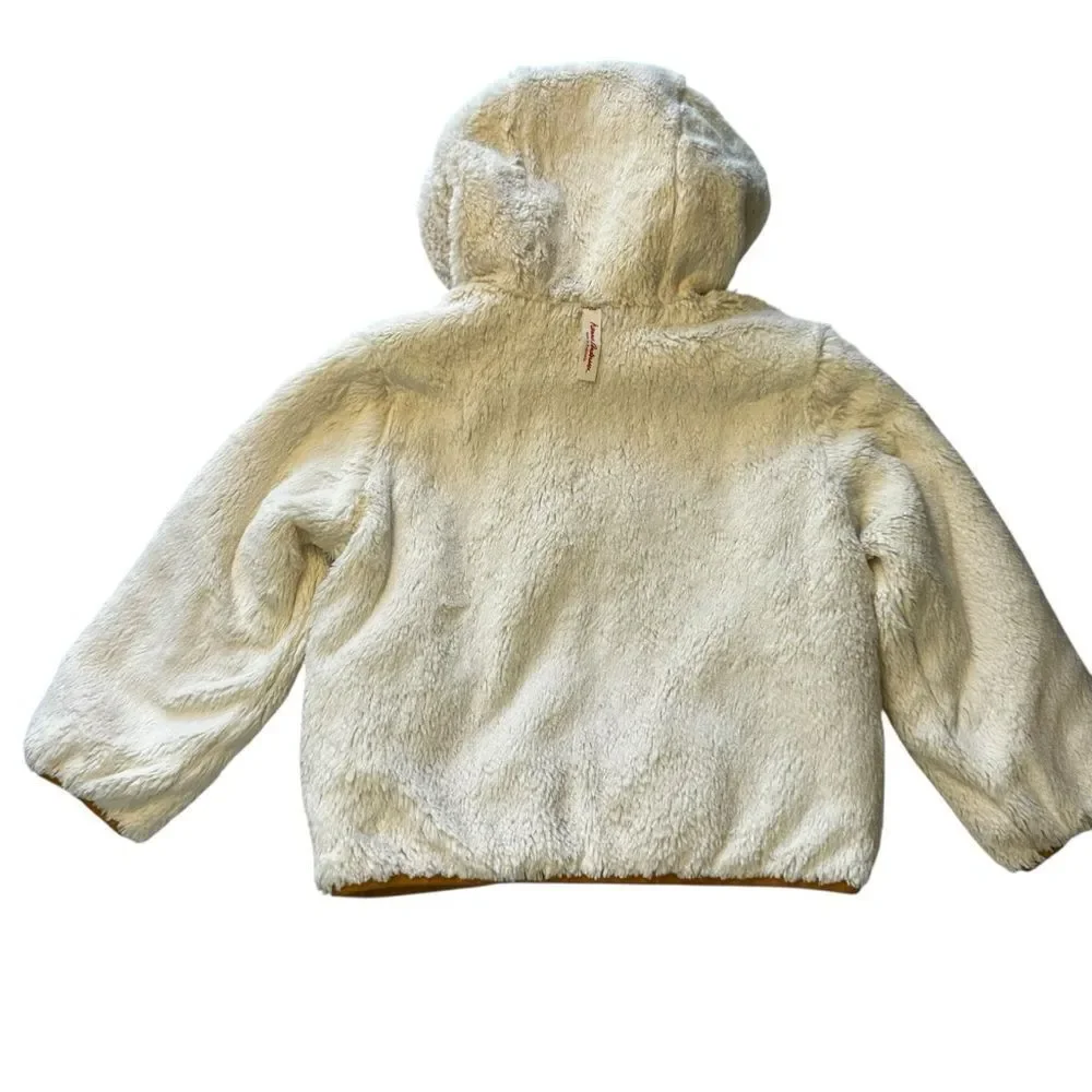 Hanna Andersson Reversible hooded Jacket Stars & Faux Fur size 4 / 100